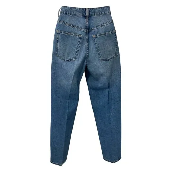 H&M Divided Women’s Size 2 Jeans Denim Button Zip Closure High Rise Blue Pockets - Picture 2 of 11